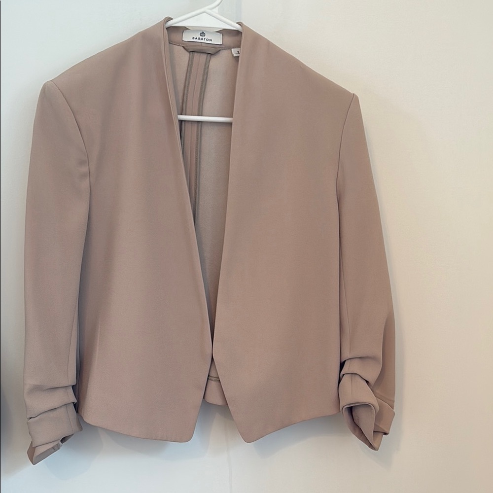 Aritzia Tan Blazer Structured Suit Jacket